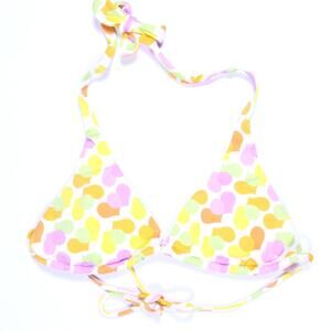 Vintage Victoria's Secret bikini top string halter heart pastel rainbow Y2K sz S